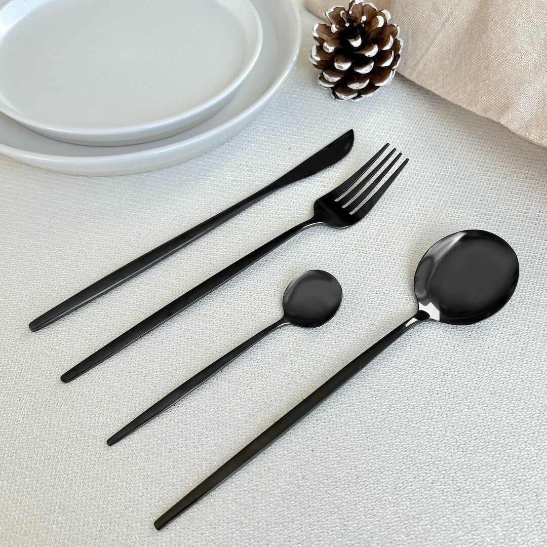 Modern Black Flatware Set