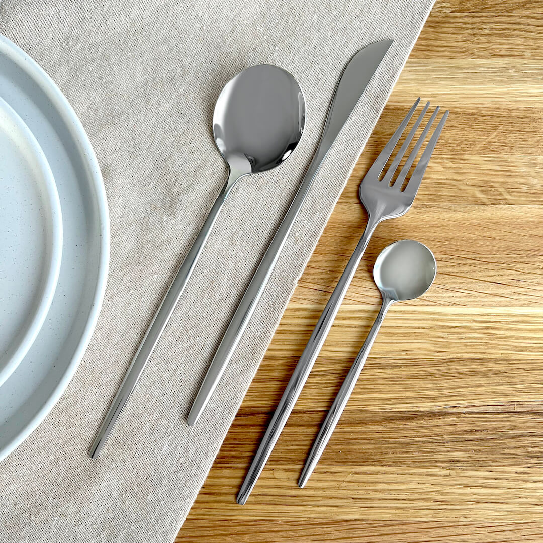 Modern Silver Flatware Set