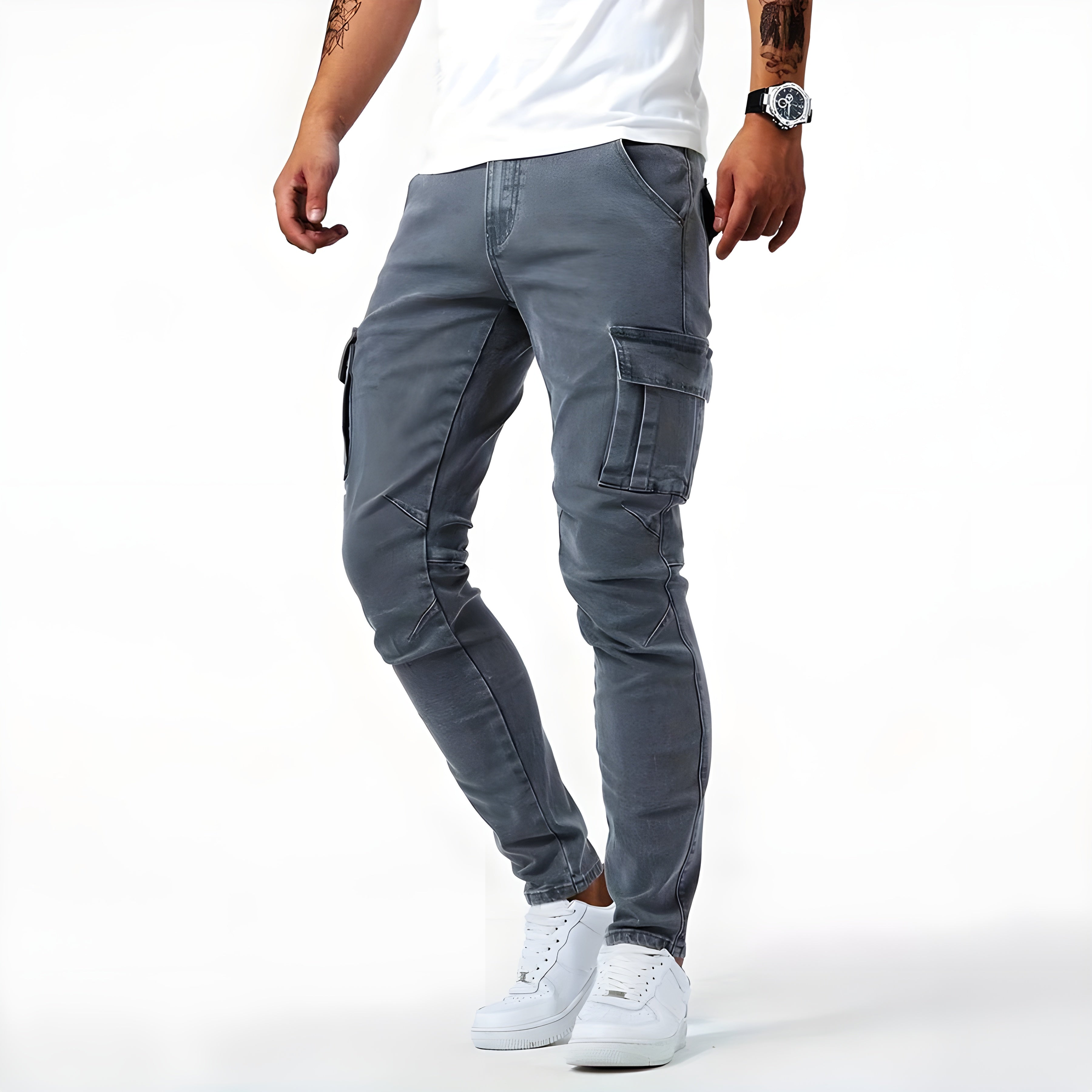 Samuele™ | Pantaloni cargo in denim elasticizzato