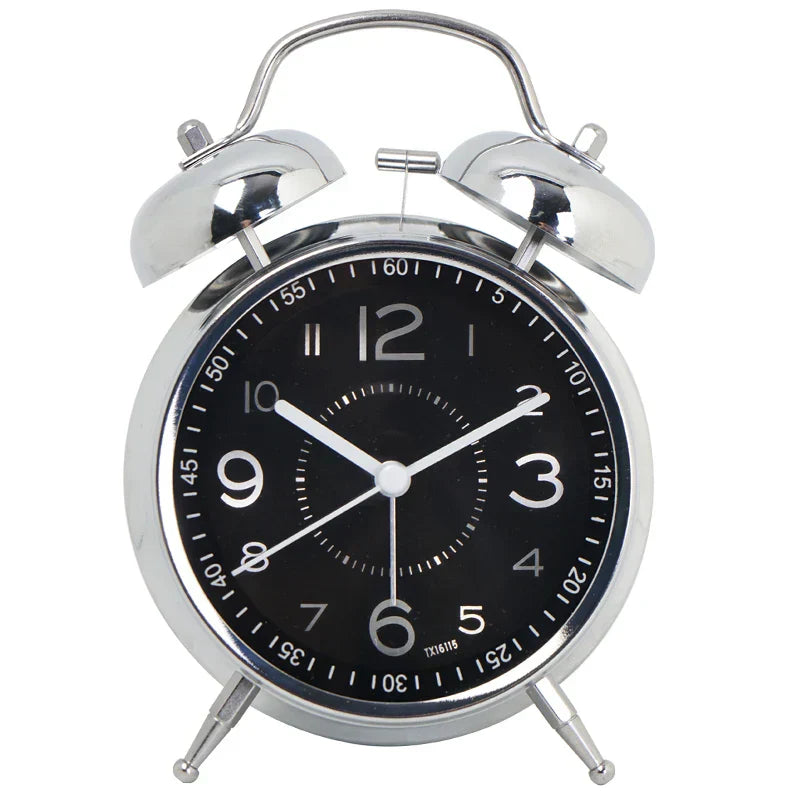 Traditional Metal Analog Alarm Clock with Classic Design