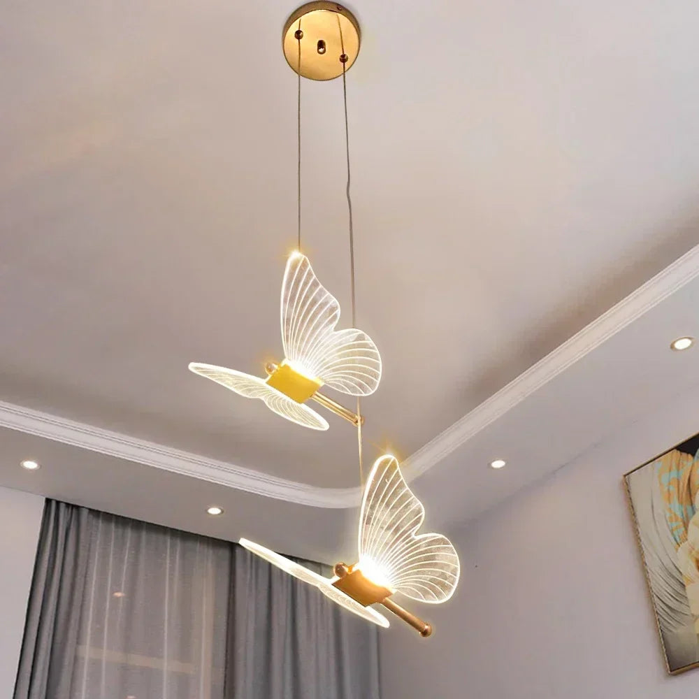 FlutterGlow - Lampe suspendue papillon LED