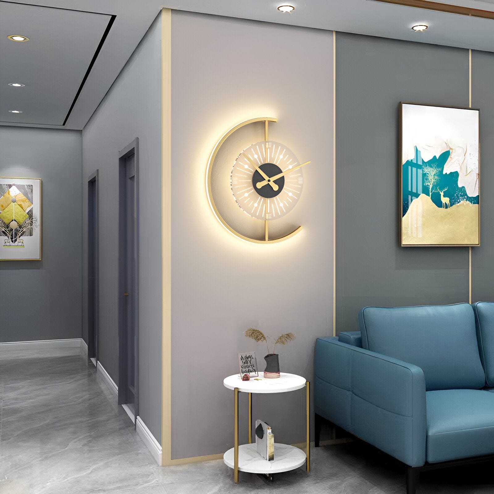 LED Clock Wall Sconces