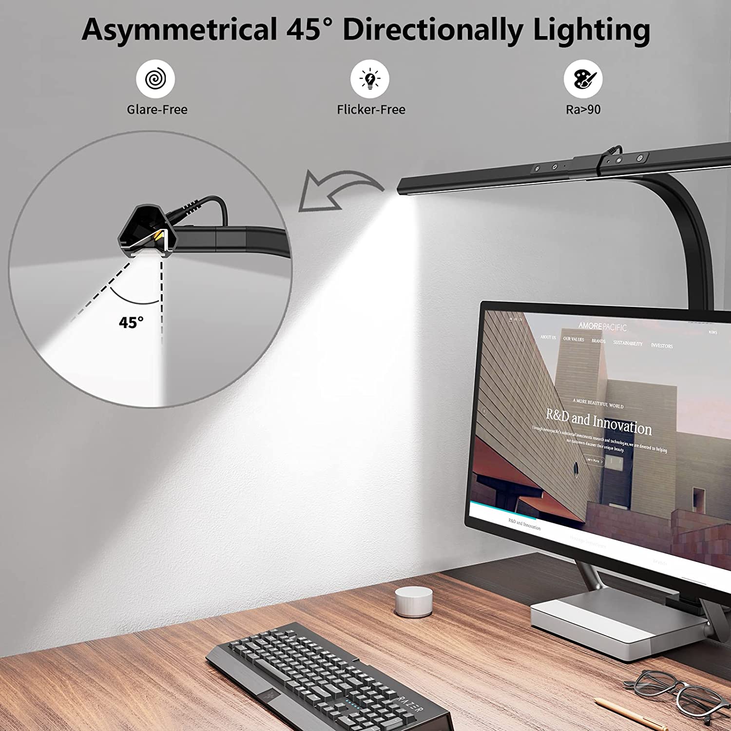 Lâmpada de Secretária Clamp de Arquitetura – Iluminação LED Moderna para Eficiência em Escritórios em Casa