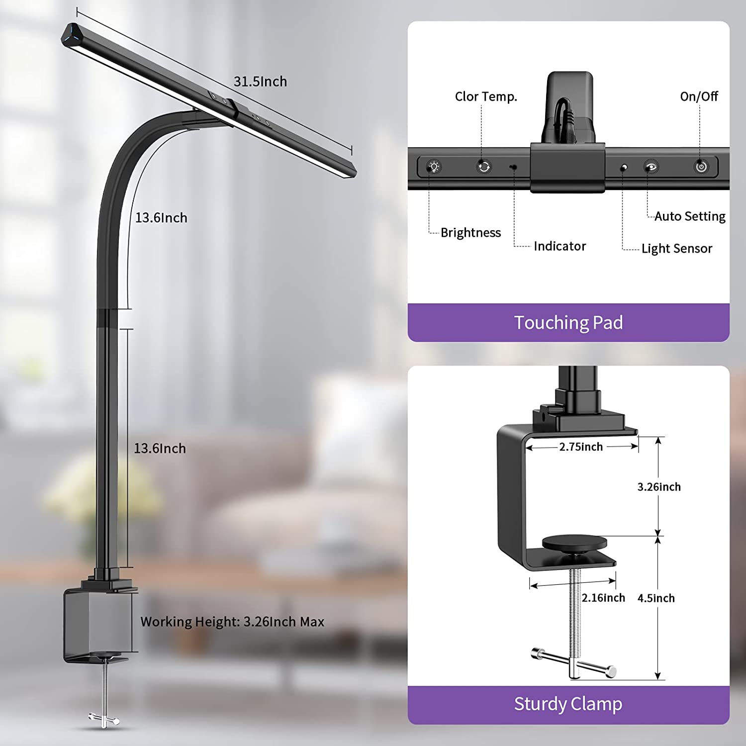 Architect Clamp Schreibtischlampe – Moderne LED-Beleuchtung für die Effizienz im Home-Office