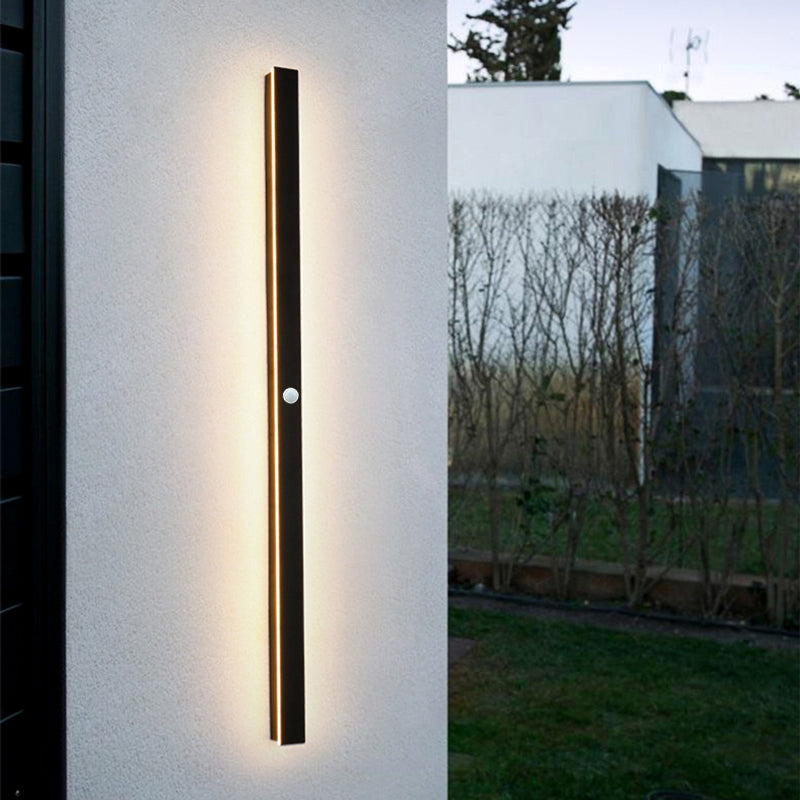 Edge Modern Design LED-seinävalaisimet, musta metalli puutarhaan ja käytävälle