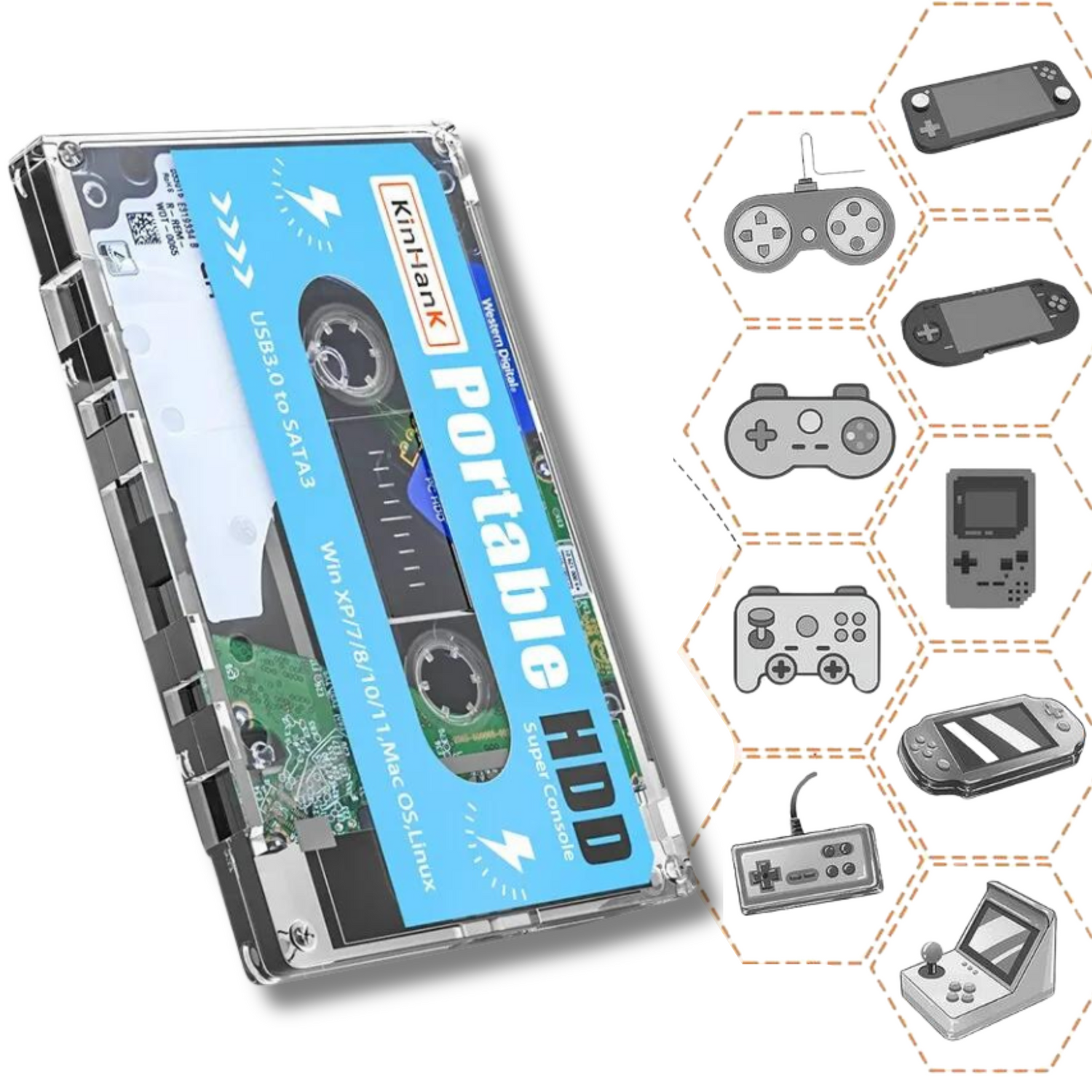 Cassette para juegos retro: más de 100.000 juegos, ¡conéctelo y juegue! PS3, PS1, N64, WII++