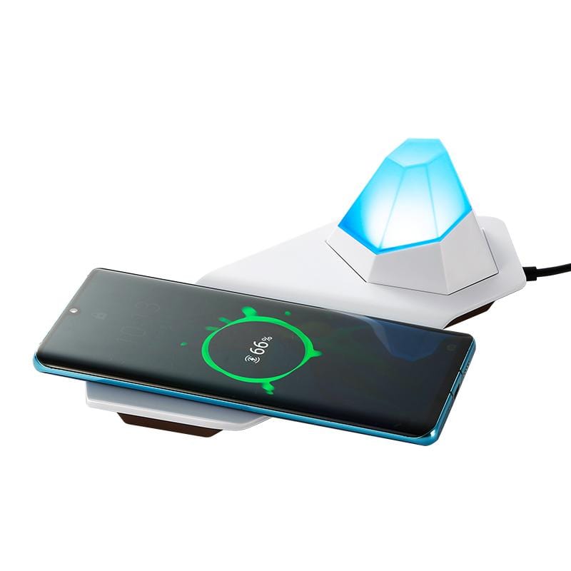 Lampe Apex avec chargeur sans fil – Lampe de chevet élégante et élégante avec veilleuse à intensité variable et design portable