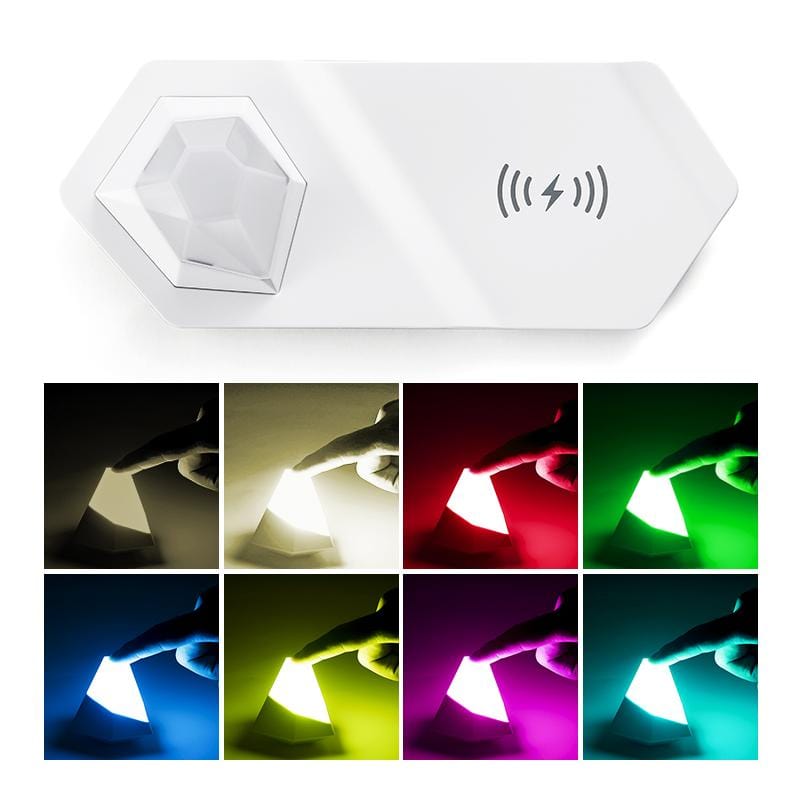 Lampa Apex cu Încărcător Wireless – Lampa de Noptieră Elegantă și Stilată cu Lumină de Noapte Reglabilă și Design Portabil