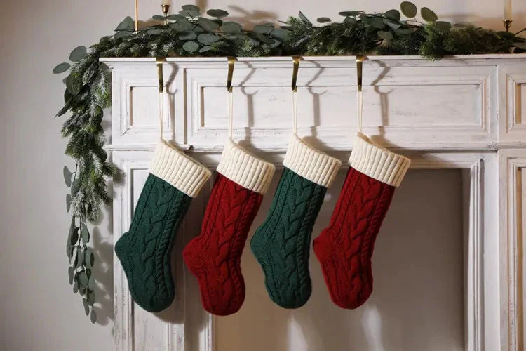 Large Cable Knitted Christmas Stocking - 13 Colours