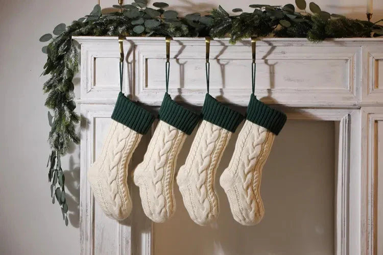 Large Cable Knitted Christmas Stocking - 13 Colours