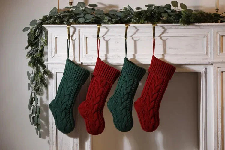 Large Cable Knitted Christmas Stocking - 13 Colours