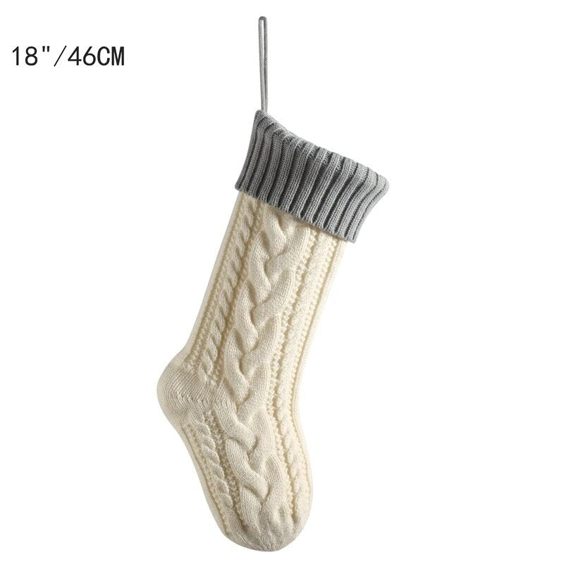 Large Cable Knitted Christmas Stocking - 13 Colours