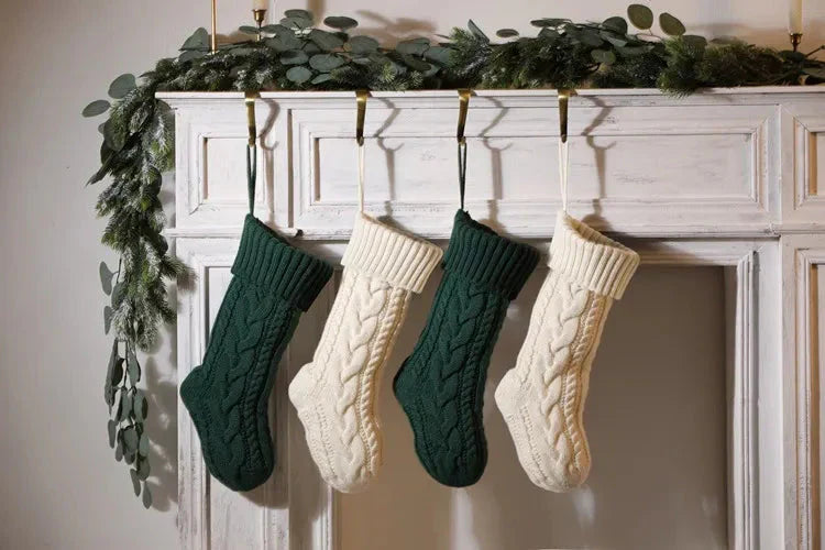 Large Cable Knitted Christmas Stocking - 13 Colours