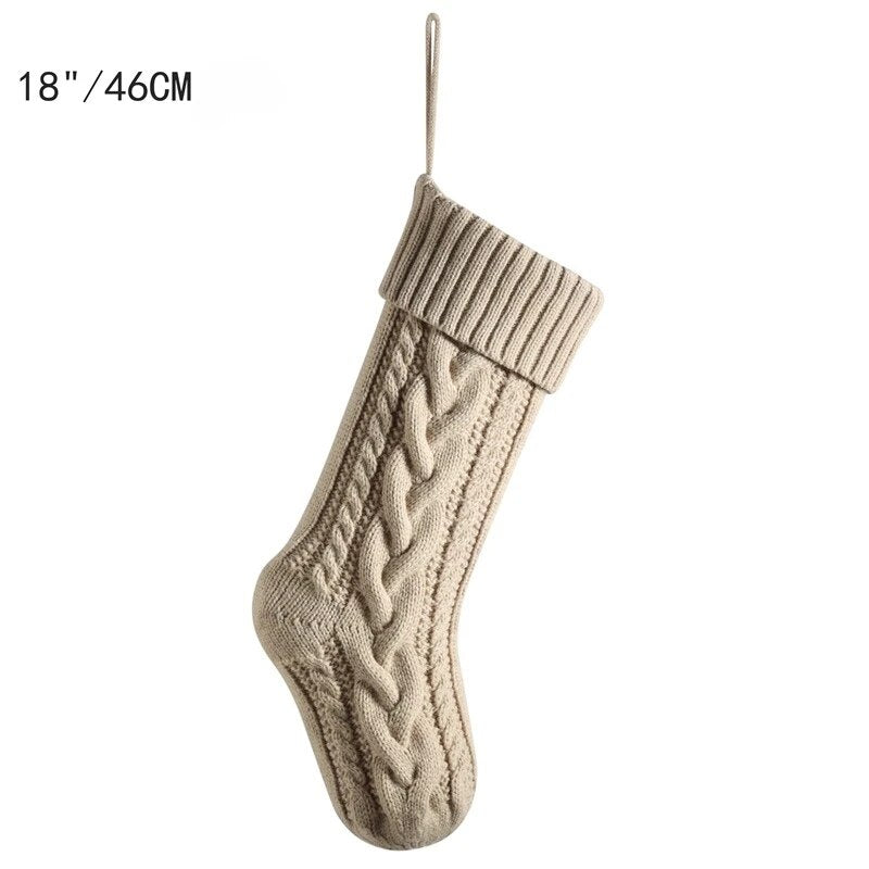 Large Cable Knitted Christmas Stocking - 13 Colours