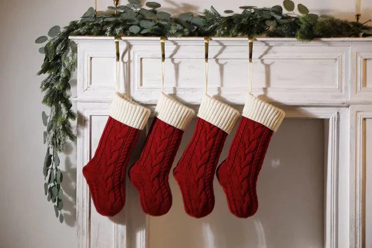 Large Cable Knitted Christmas Stocking - 13 Colours