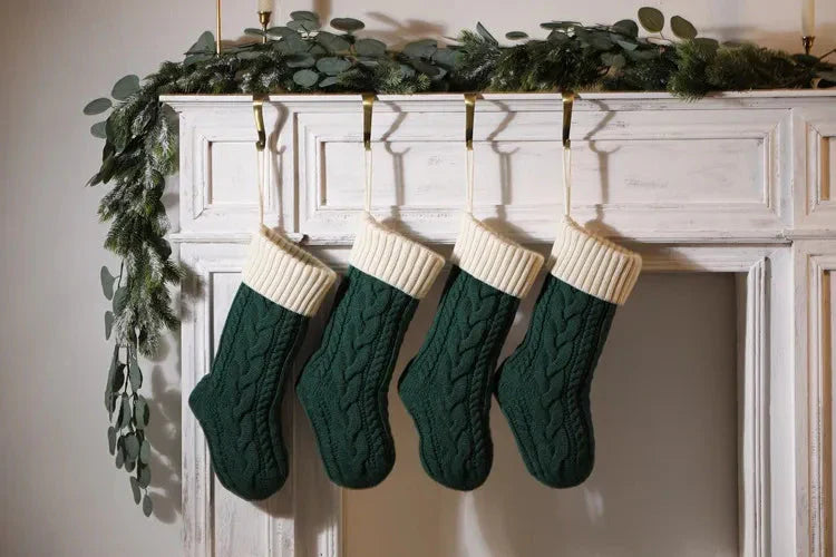 Large Cable Knitted Christmas Stocking - 13 Colours