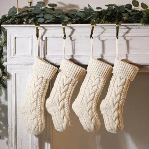 Large Cable Knitted Christmas Stocking - 13 Colours