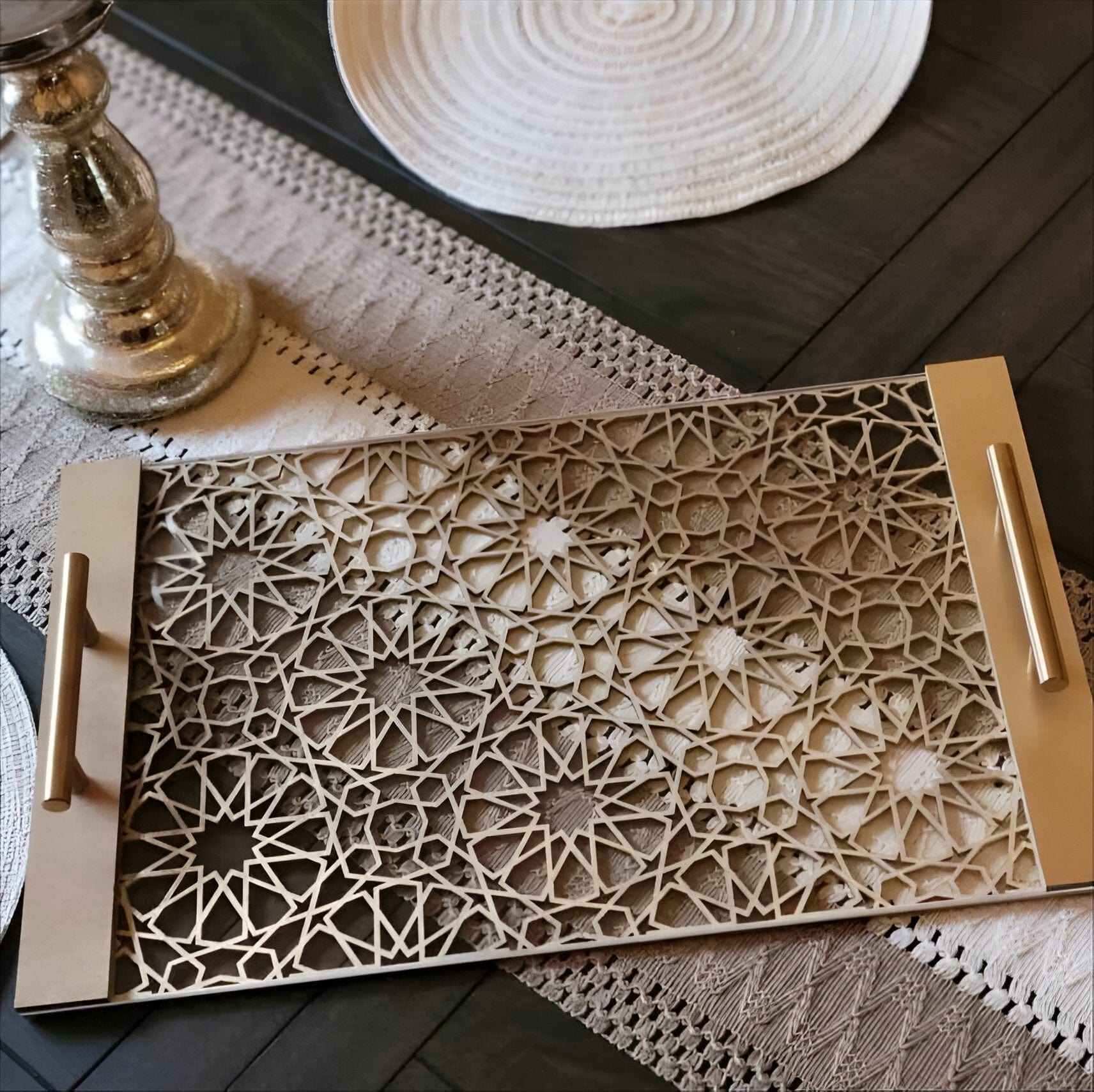 Nordic Gold Pineapple Leaf Tray