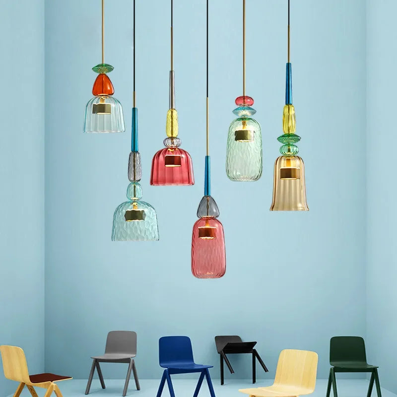 UrbanSimplicity - Pendant lights with colored glass