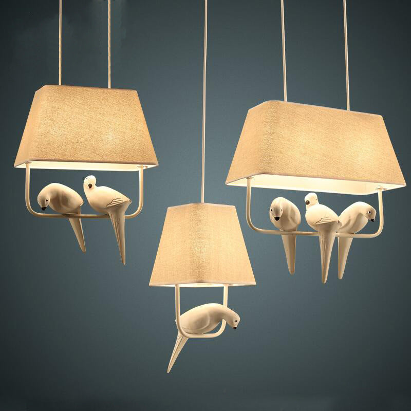 Linen Art Bird Chandelier