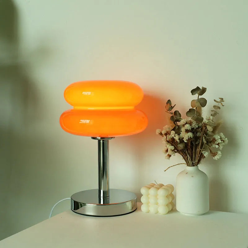 SweetGlow - Lampe de table en verre Macaron