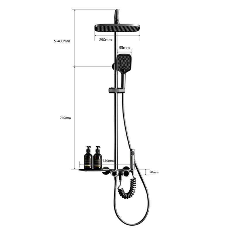 Wandmontiertes Badmischer-Duschsystem