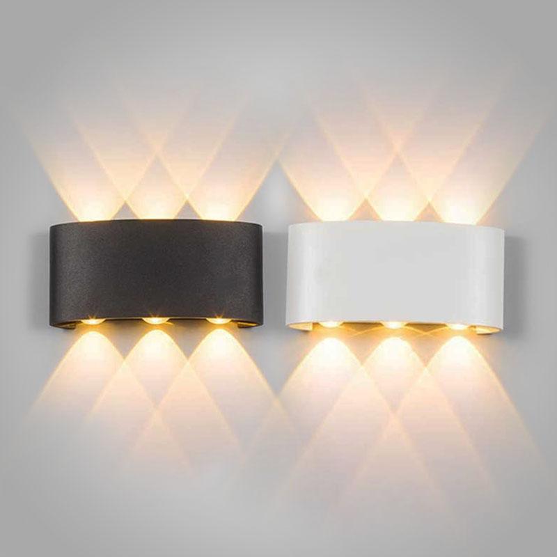 Lámpara de pared LED impermeable moderna para interior y exterior.