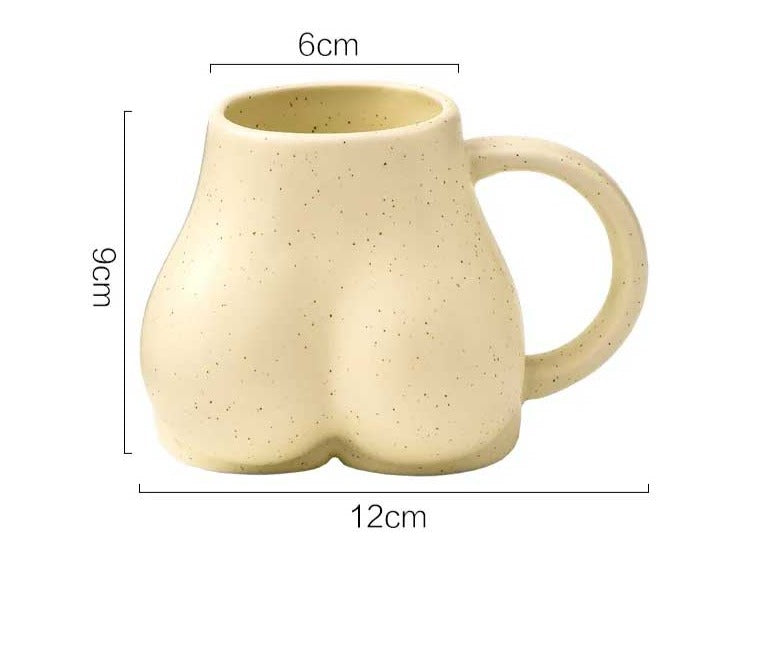 Encantadora taza de cerámica minimalista con trasero regordete - Taza de café caprichosa