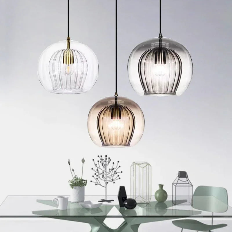 TimberGlow - Moderne glass pendellampe