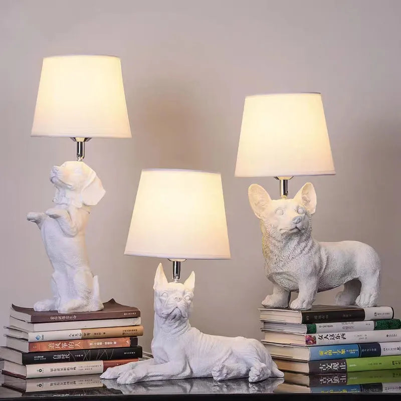 ArtPuppy Deco Style Table Lamp - Charming Iron Dog Design for Elegant Lighting