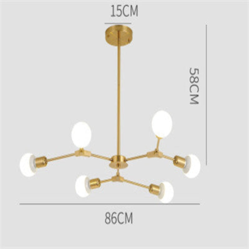 Lampadario moderno con lampadine glamour