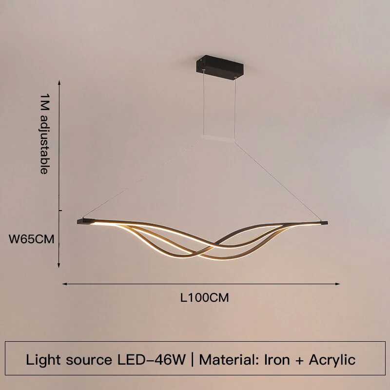 Luz Pendente Curvada LED Moderna