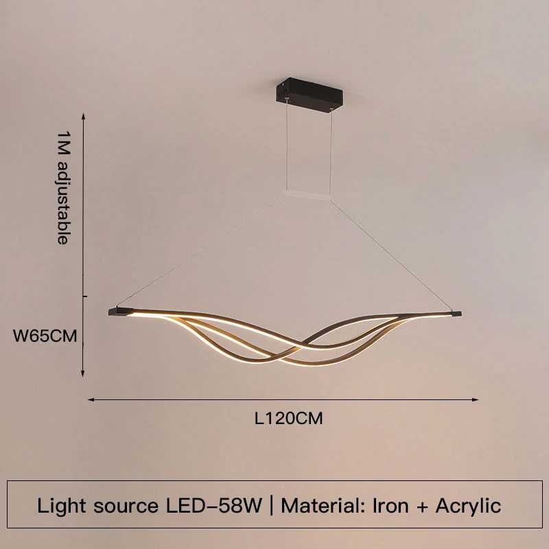 Nowoczesna zakrzywiona lampa wisząca LED