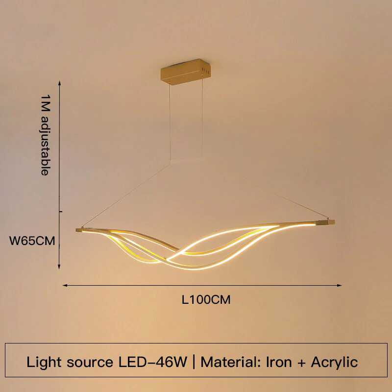 Luz Pendente Curvada LED Moderna