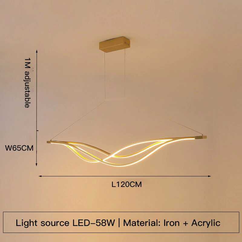 Nowoczesna zakrzywiona lampa wisząca LED