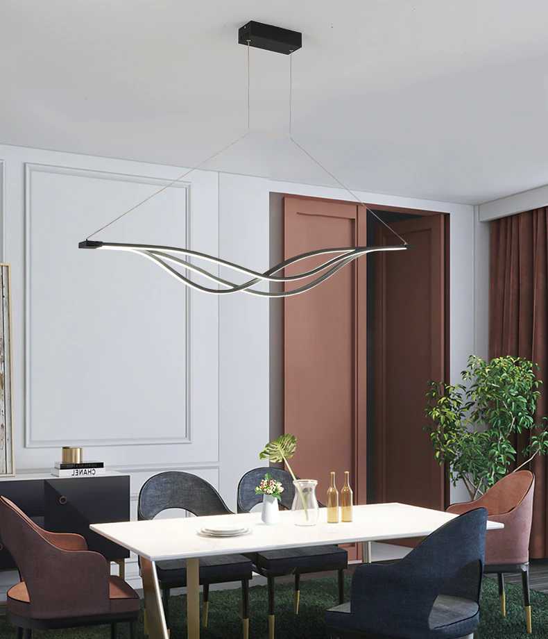 Modern LED Curved Pendant Light