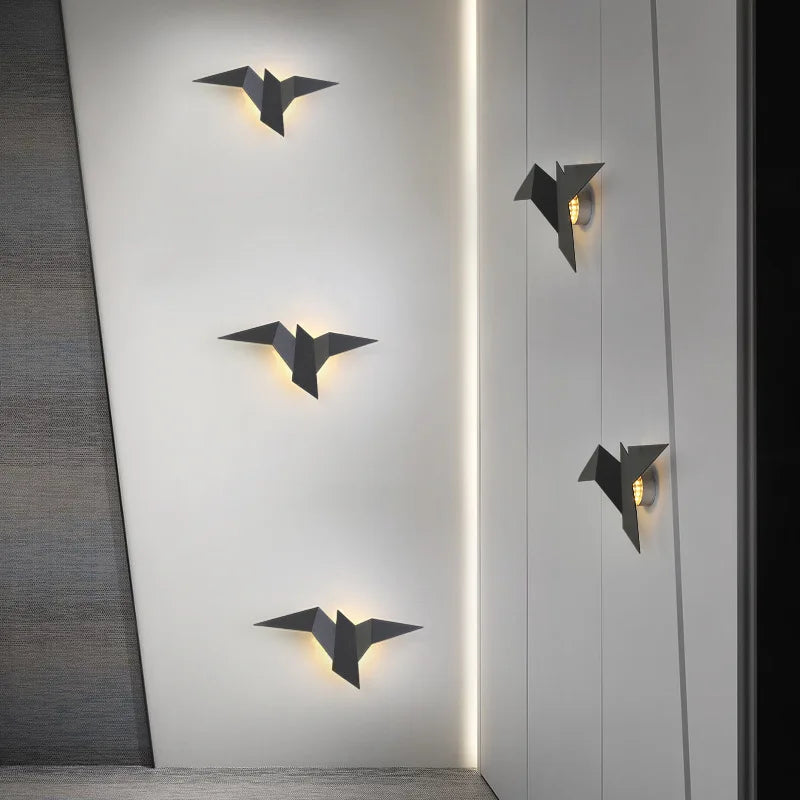 AvianAura - Nordic Iron Bird Wall Sconce lampa