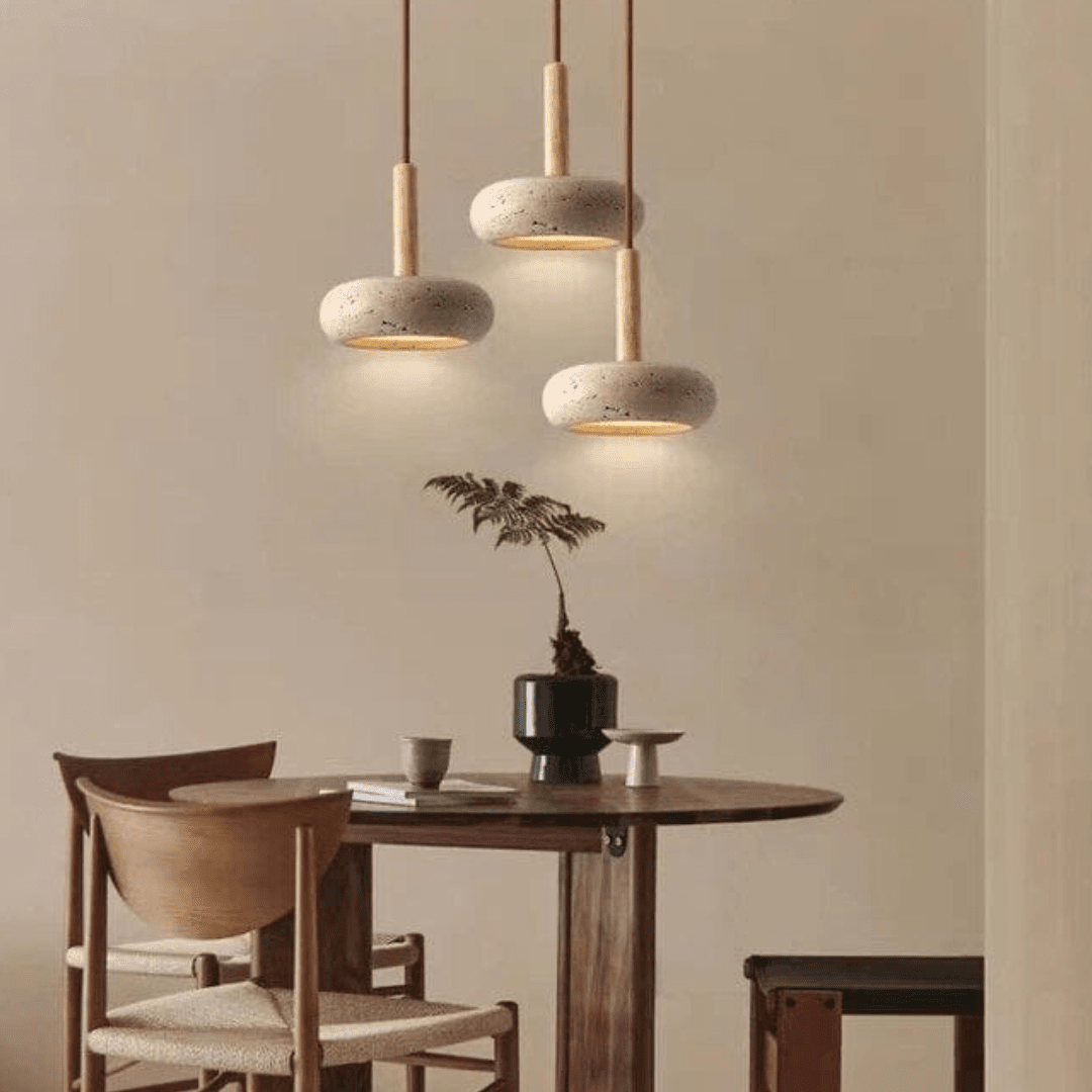 Lampadario in pietra e legno giapponese Moorgate