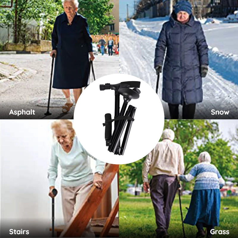 Multi-Functional Foldable LED Walking Cane