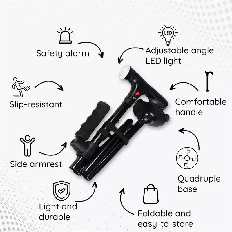 Bastón LED Plegable Multifuncional