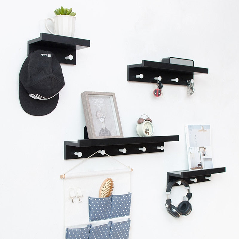 Cooper Wall Storage Shelf with Hooks