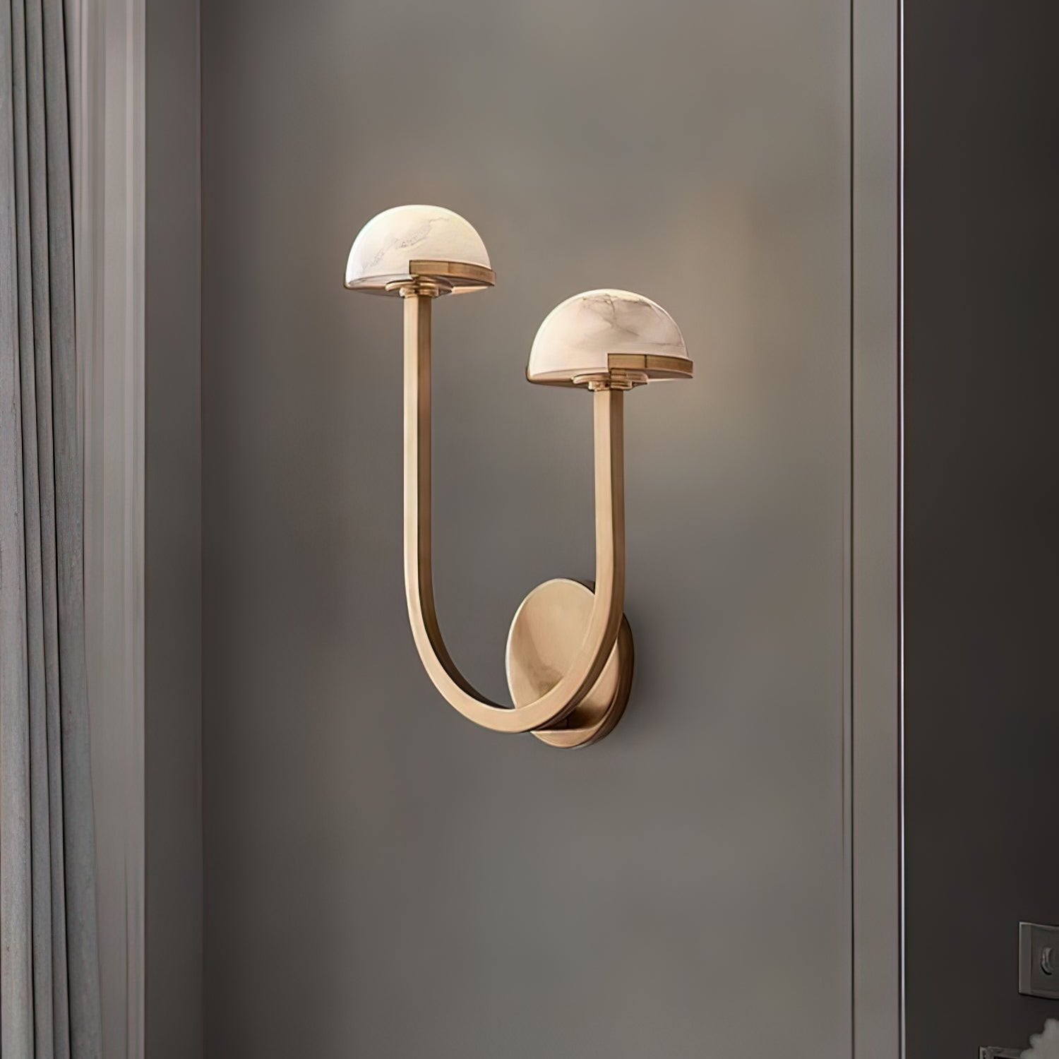 MushroomGlow - Natural Alabaster Lighting vegglampe