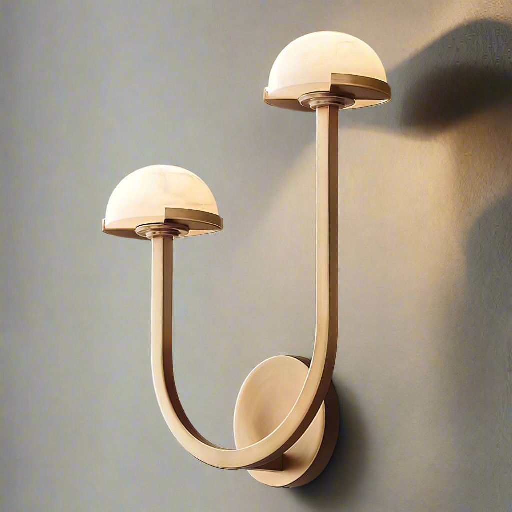 MushroomGlow - Lampada da parete con illuminazione in alabastro naturale