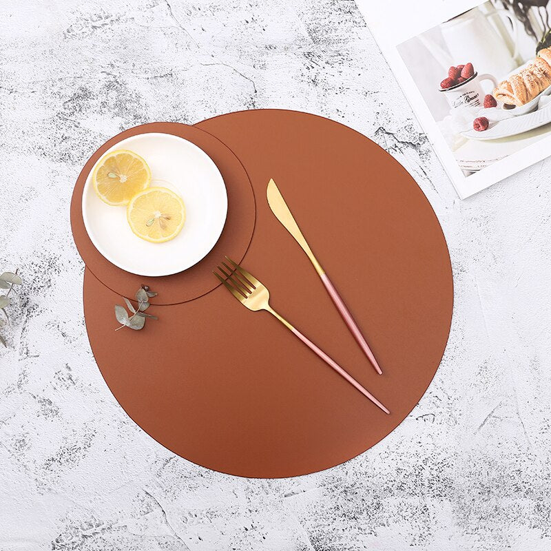 Modern Waterproof PU Leather Placemats & Coasters