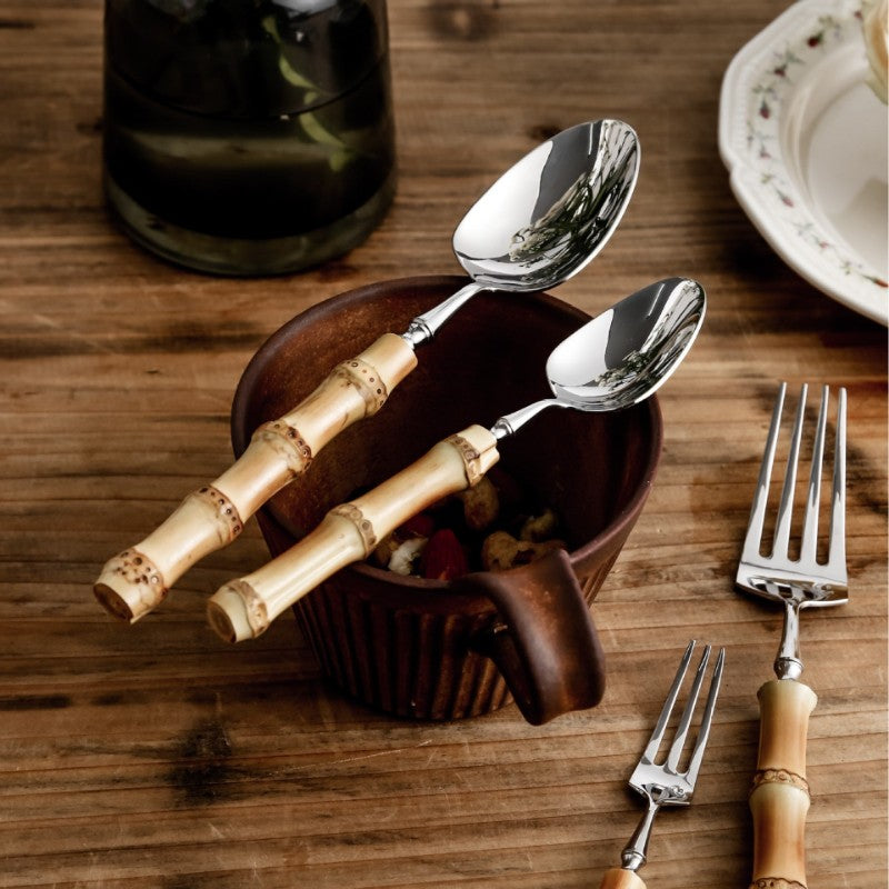 Natural Amber Bamboo Cutlery Set