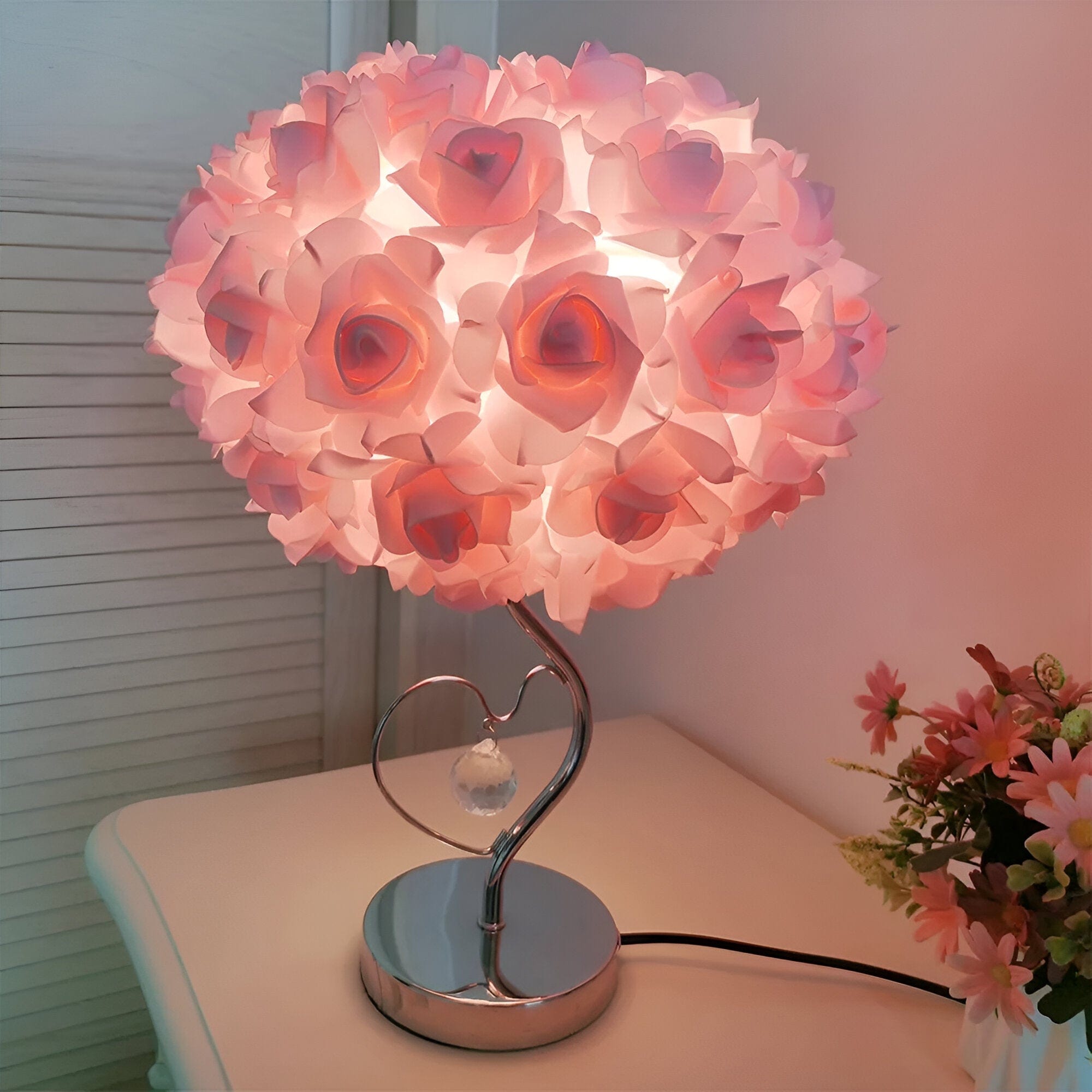 Luz de Noite de Decoração de Quarto Rosa