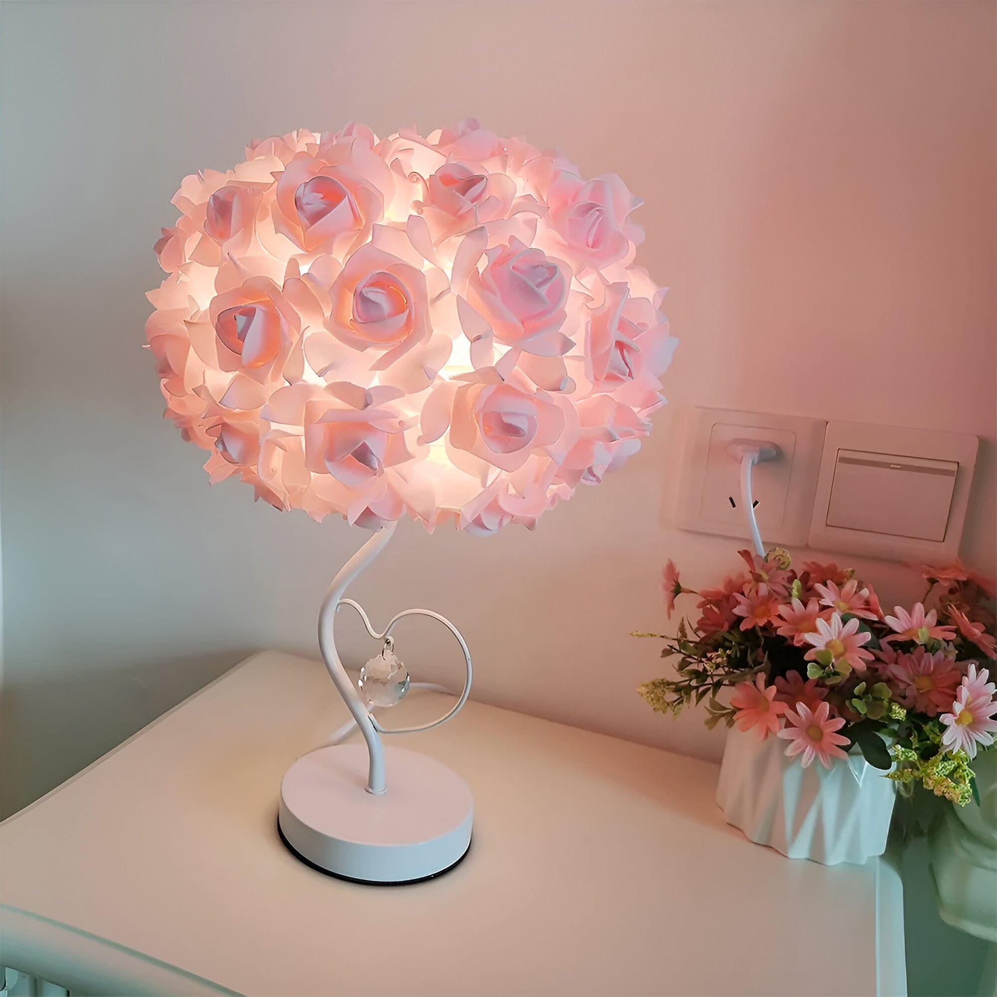 Veilleuse décorative pour chambre à coucher Rose