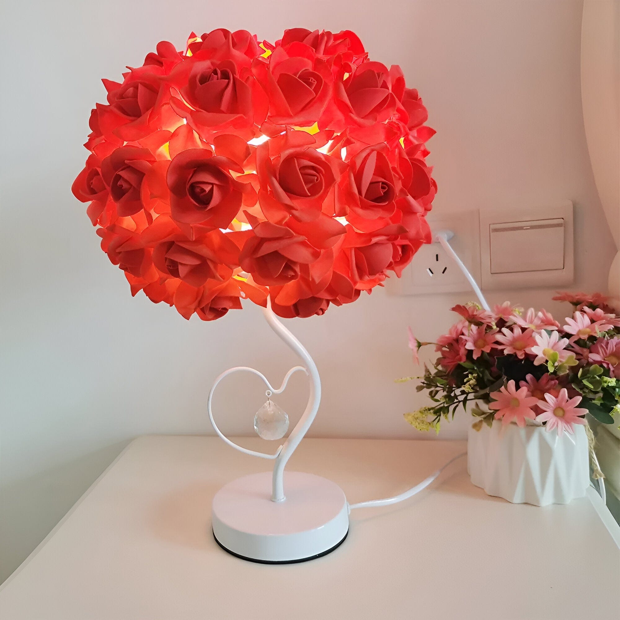 Veilleuse décorative pour chambre à coucher Rose