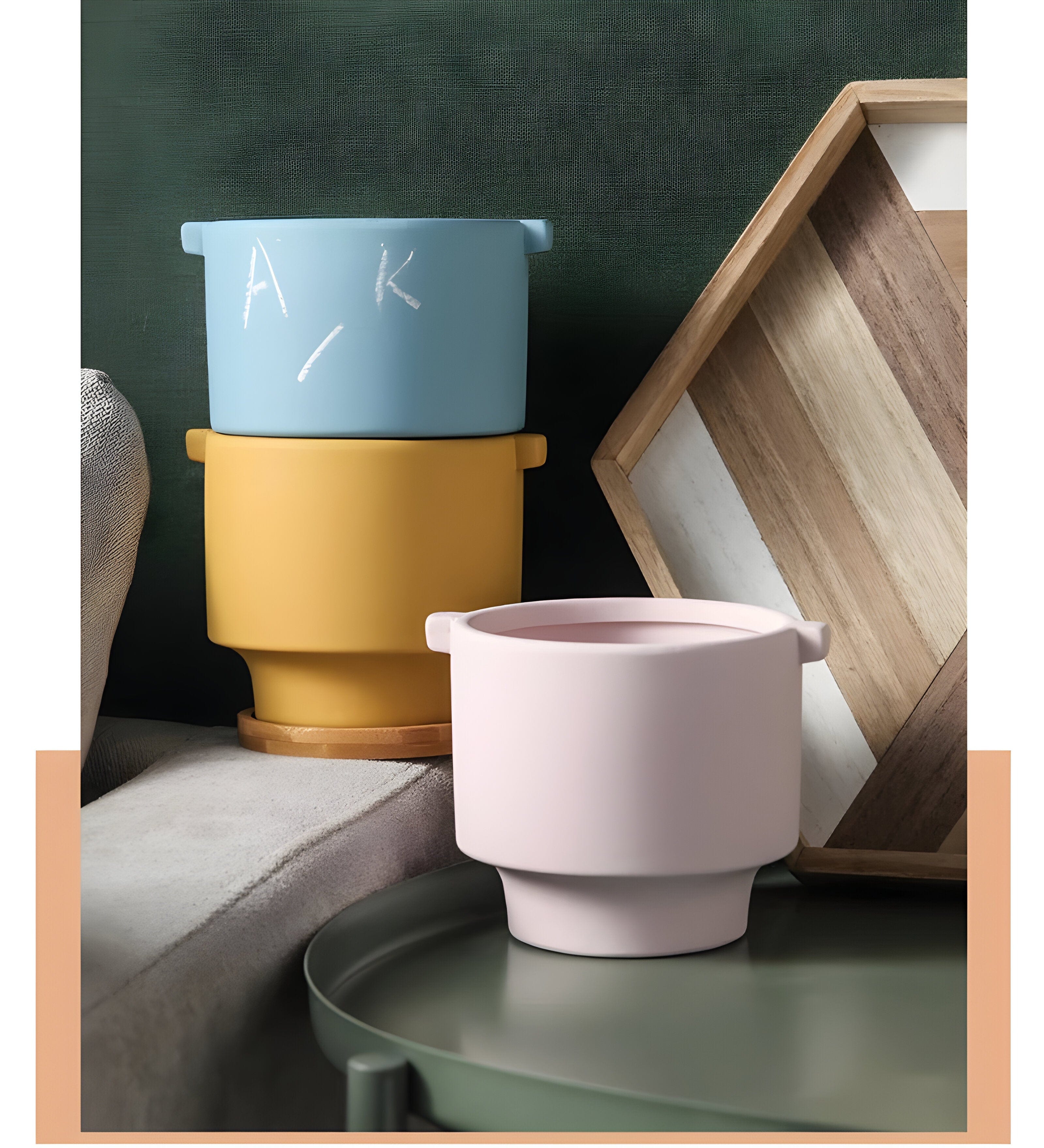 Nordisk-Morandi Abstrakt-Kunst Keramisk Blomsterkrukke