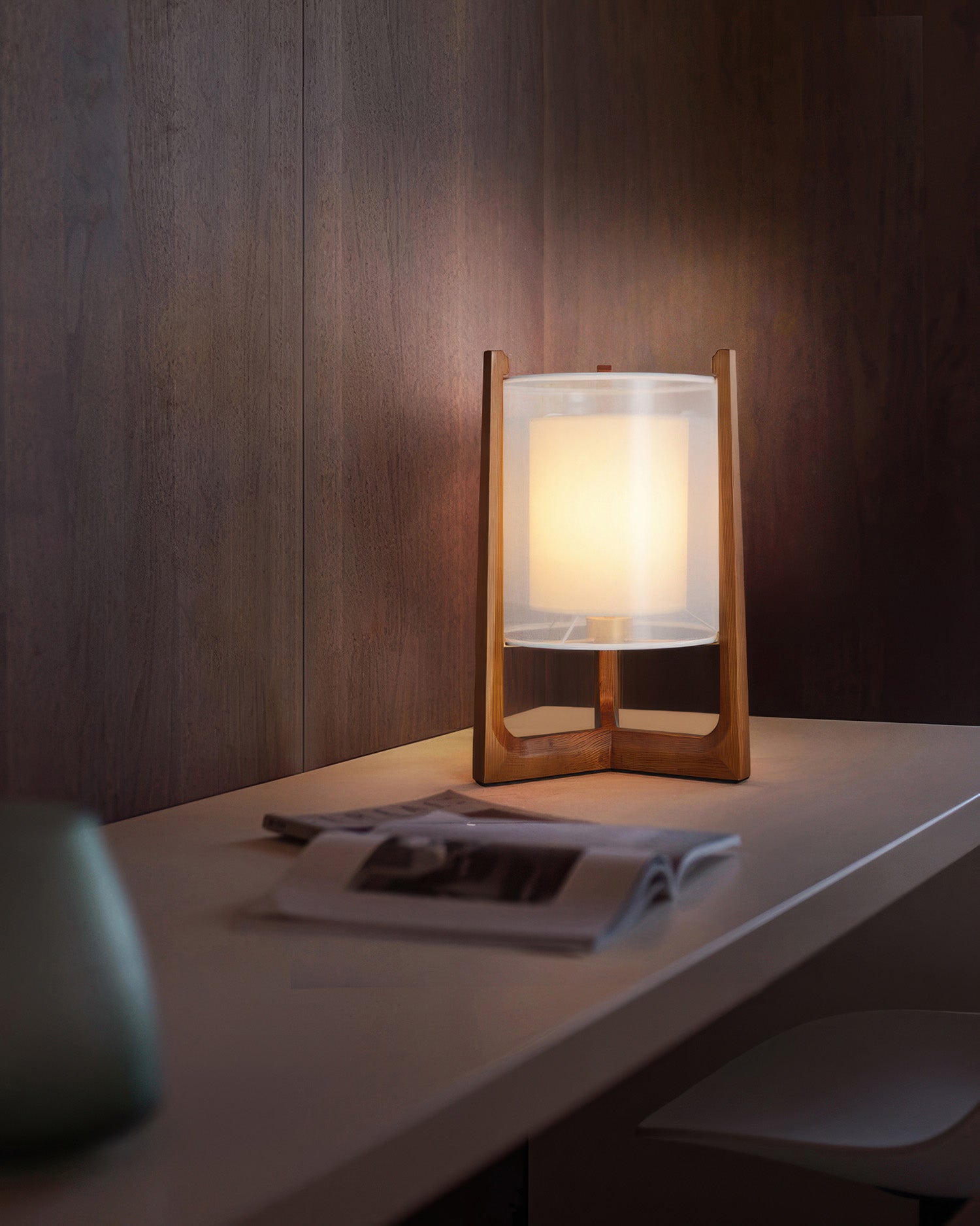 Minimalistisk Walnut Harmony gulvlampe